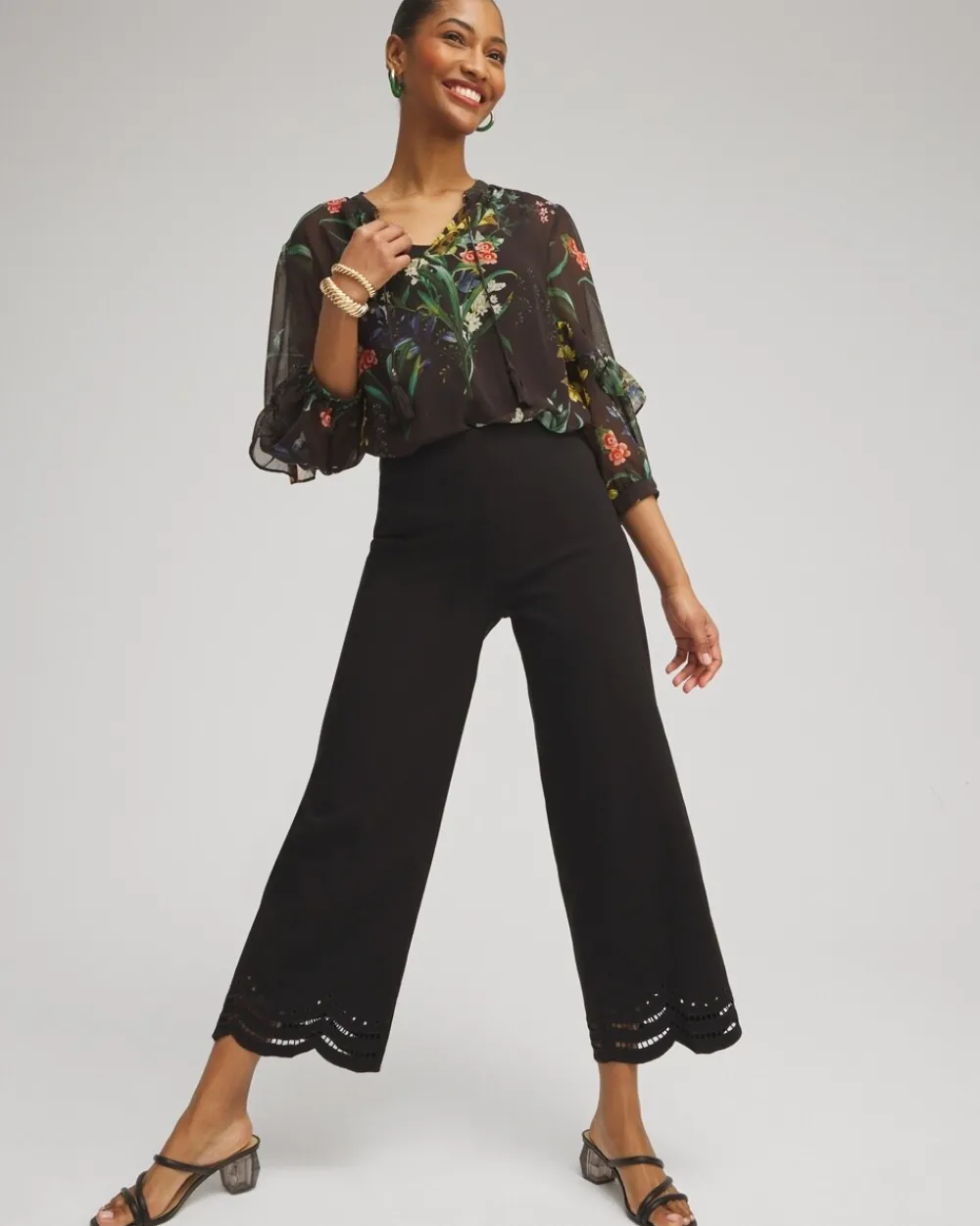 Outlet Juliet Eyelet Hem Culotte Pants Pants