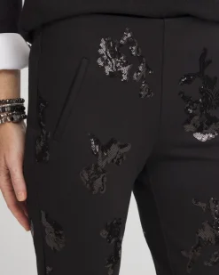 Hot Juliet Floral Sequin Ankle Pants Pants