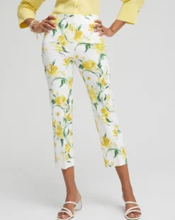Fashion Juliet Floral Straight Cropped Pants Pants