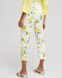 Fashion Juliet Floral Straight Cropped Pants Pants