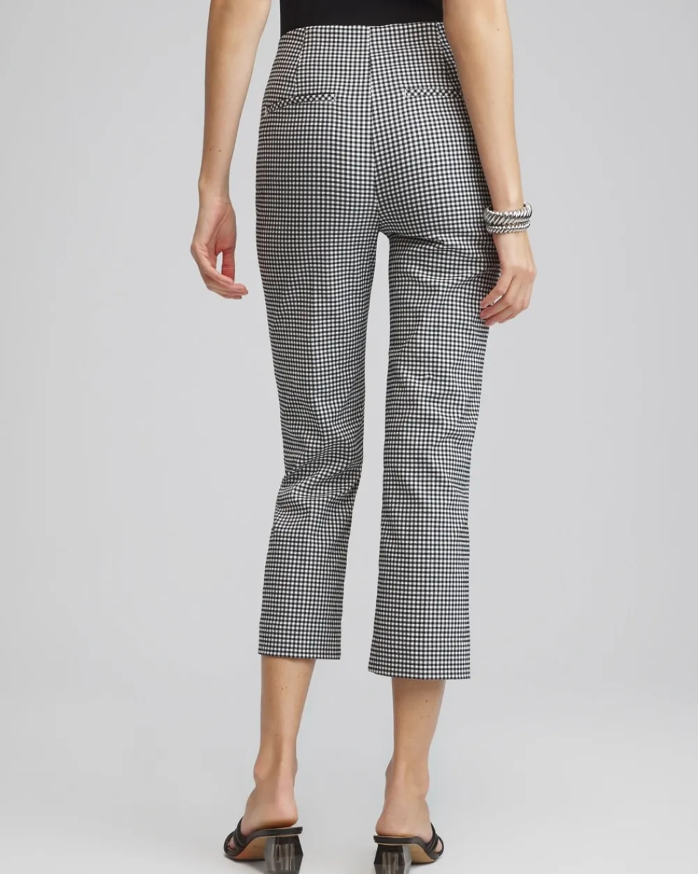 Clearance Juliet Gingham Straight Cropped Pants Pants
