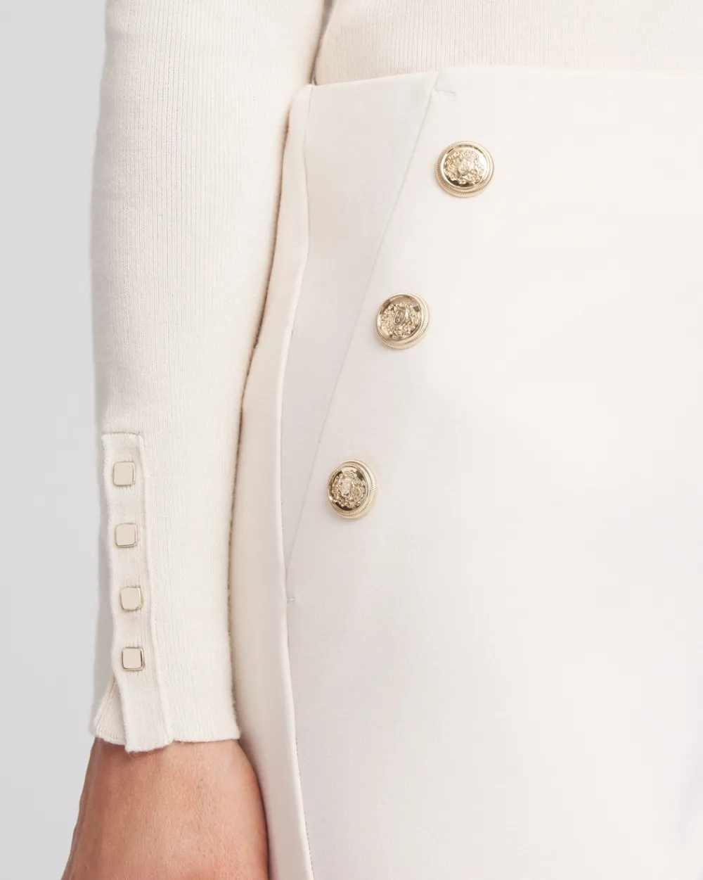 Best Sale Juliet Ponte Button Detail Flare Pants Pants