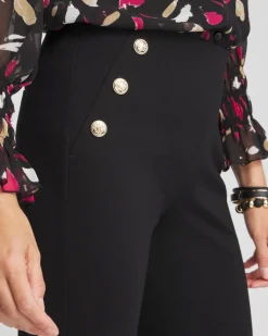 Shop Juliet Ponte Button Detail Flare Pants Pants