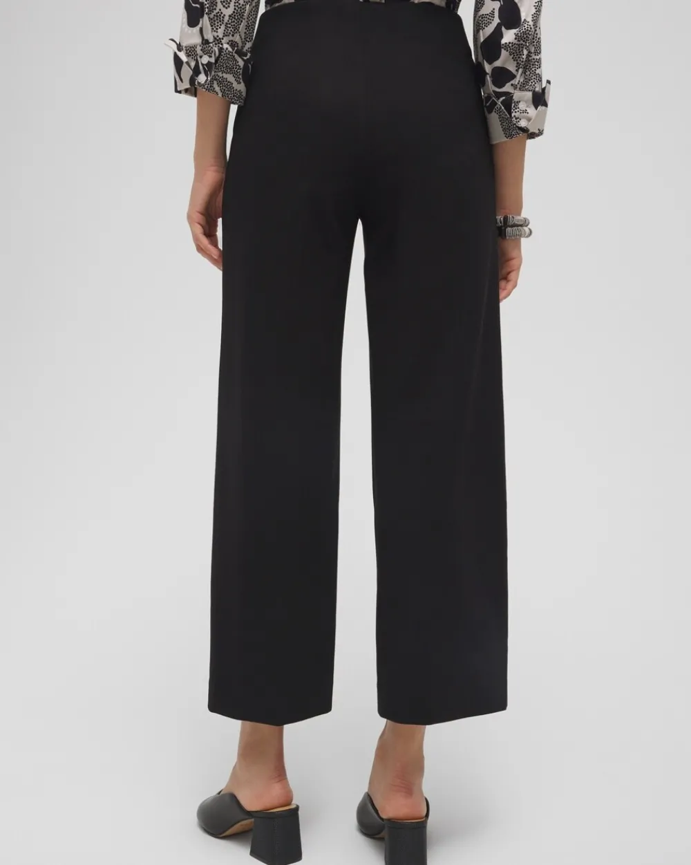 Shop Juliet Ponte Wide Leg Cropped Pants Pants