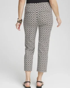 Best Juliet Tile Print Straight Cropped Pants Pants