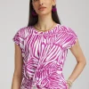 Hot Jungle Inverted Knot Front Tee Tops