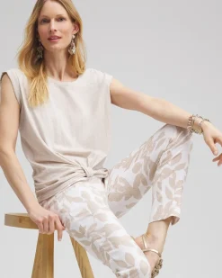 Fashion Knot Front Tee Tops