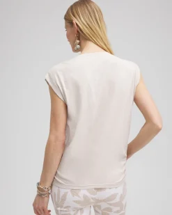 Fashion Knot Front Tee Tops
