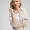 Cheap Lattice Detail Top Tops