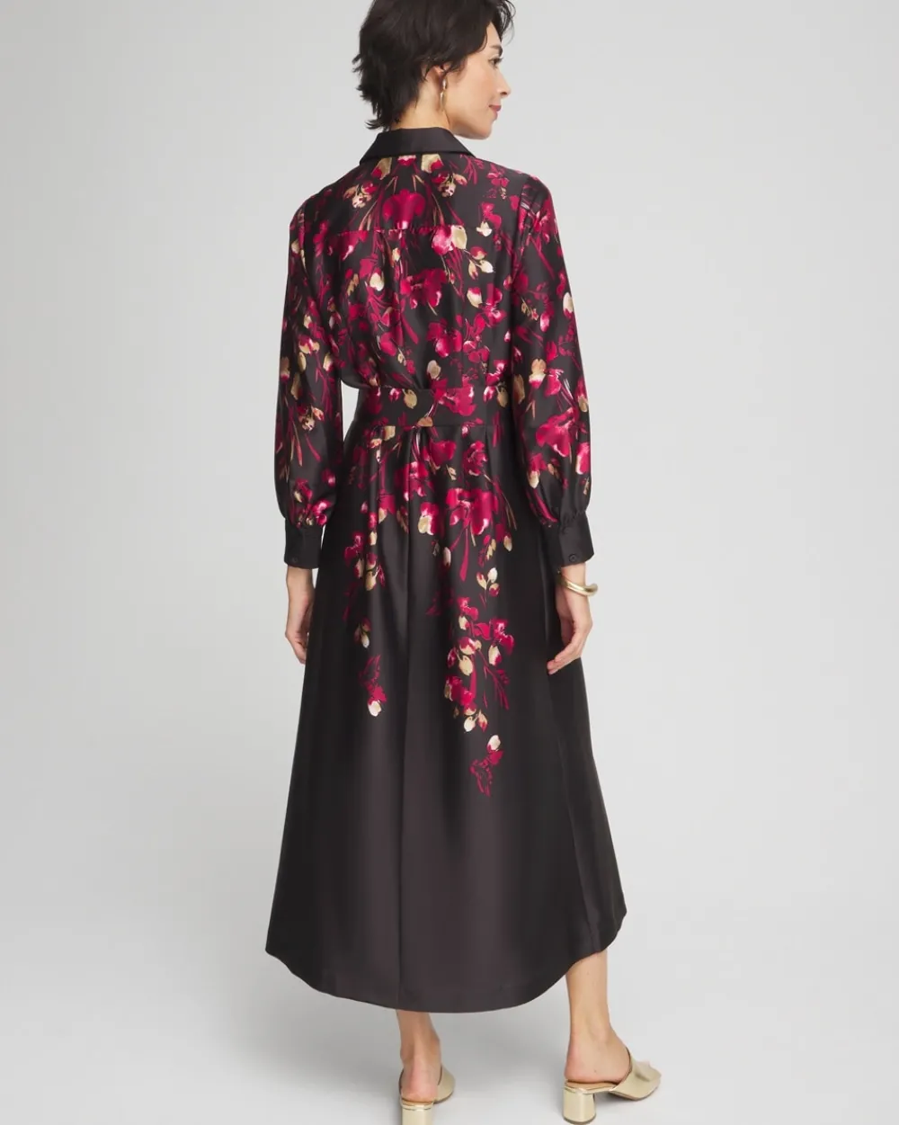 Store Leaf Print Shirt Dress Dresses