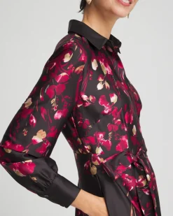 Store Leaf Print Shirt Dress Dresses