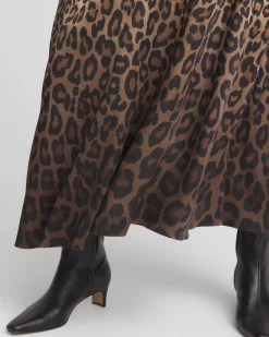 Shop Leopard Stretch Satin Skirt Skirts