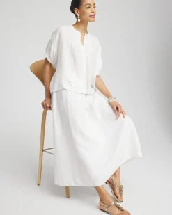Store Linen A-line Midi Skirt Skirts