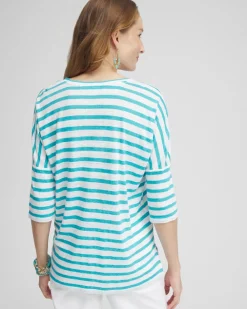 Outlet Linen Drop Shoulder Tunic Tops