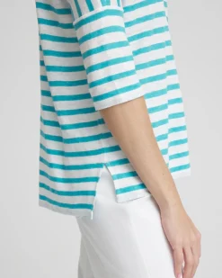 Outlet Linen Drop Shoulder Tunic Tops