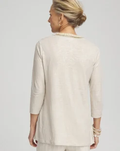 Best Sale Linen Embellished Tunic Tops