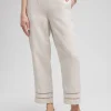 Best Sale Linen Ladder Trim Cropped Pants Pants