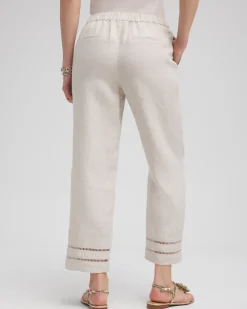 Best Sale Linen Ladder Trim Cropped Pants Pants