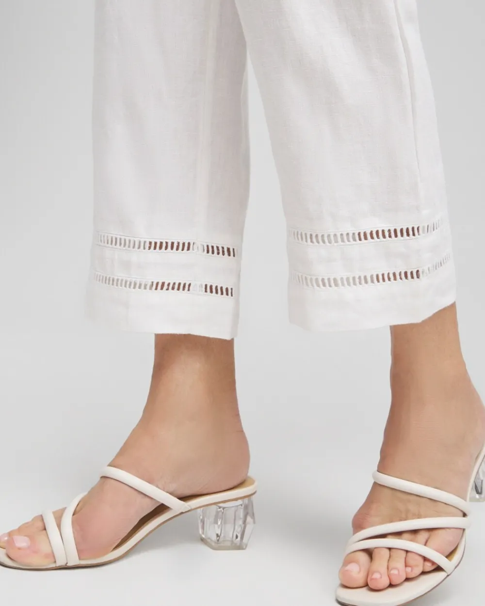 Best Linen Ladder Trim Cropped Pants Pants