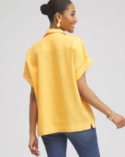 Sale Linen Popover Top Tops