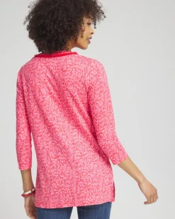 New Linen Reef Embellished Tunic Tops