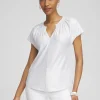 Cheap Linen Stretch Metallic Tee Tops