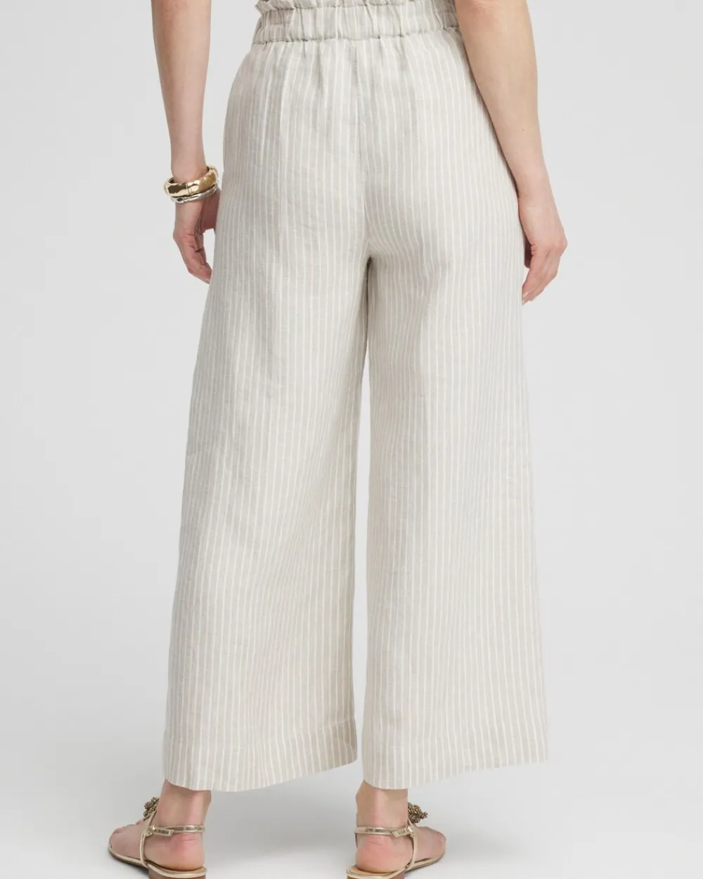 Online Linen Stripe Culotte Pants Pants