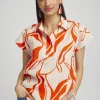 New Linen Swirls Popover Top Tops