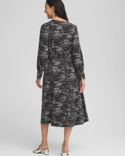 Cheap Long Sleeve Surplice Midi Dress Dresses
