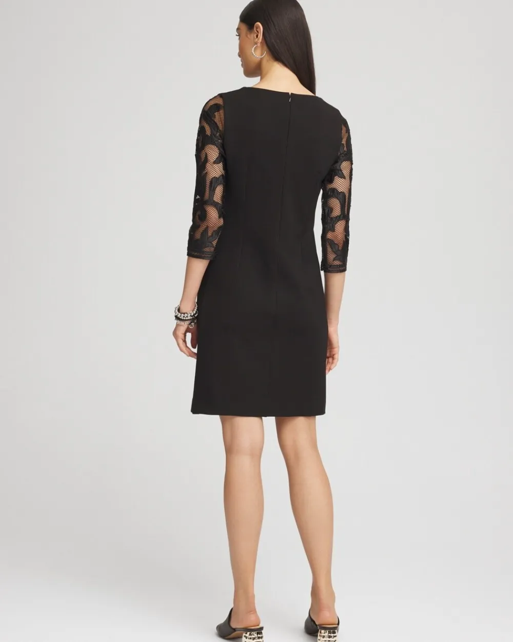 Outlet Mesh Floral Ponte Sheath Dress Dresses