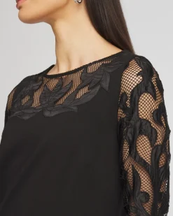 Outlet Mesh Floral Ponte Sheath Dress Dresses