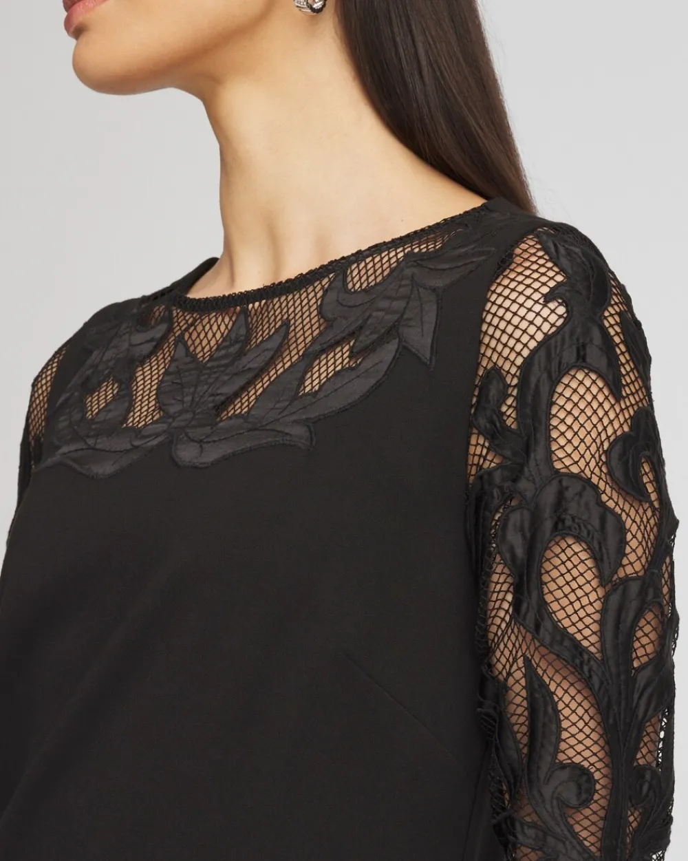 Outlet Mesh Floral Ponte Sheath Dress Dresses