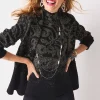 Cheap Metallic Jacquard Sweater Blazer Sweaters