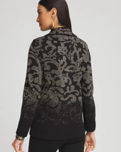 Cheap Metallic Jacquard Sweater Blazer Sweaters