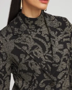 Cheap Metallic Jacquard Sweater Blazer Sweaters
