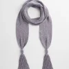 Clearance Metallic Knit Skinny Scarf Scarves