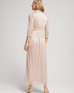 Cheap Metallic Pleated Maxi Dress Dresses