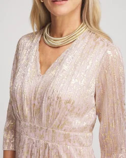 Cheap Metallic Pleated Maxi Dress Dresses