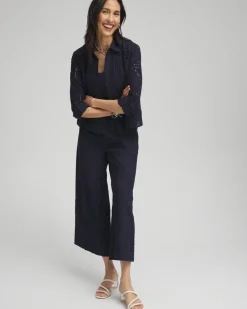 Sale Mixed Eyelet Cotton Shirt Tops