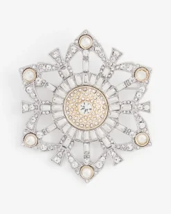 Fashion Mixed Metal Snowflake Brooch Pins & Brooches