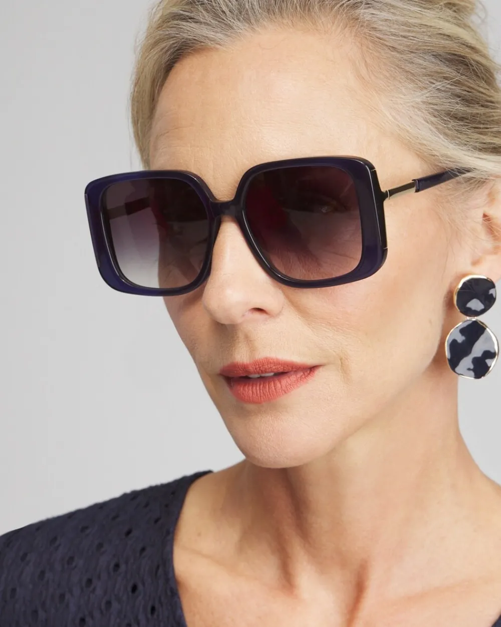 Clearance Navy Square Sunglasses Eyewear
