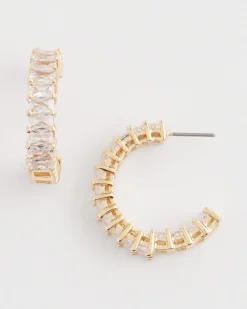 Best No Droop™ Tone Baguette Hoop Earrings Everyday Jewelry