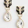 Outlet No Droop™ Jaguar Embellished Drop Earrings Earrings