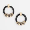 Fashion No Droop™ Leather Mixed Metal Earrings Earrings