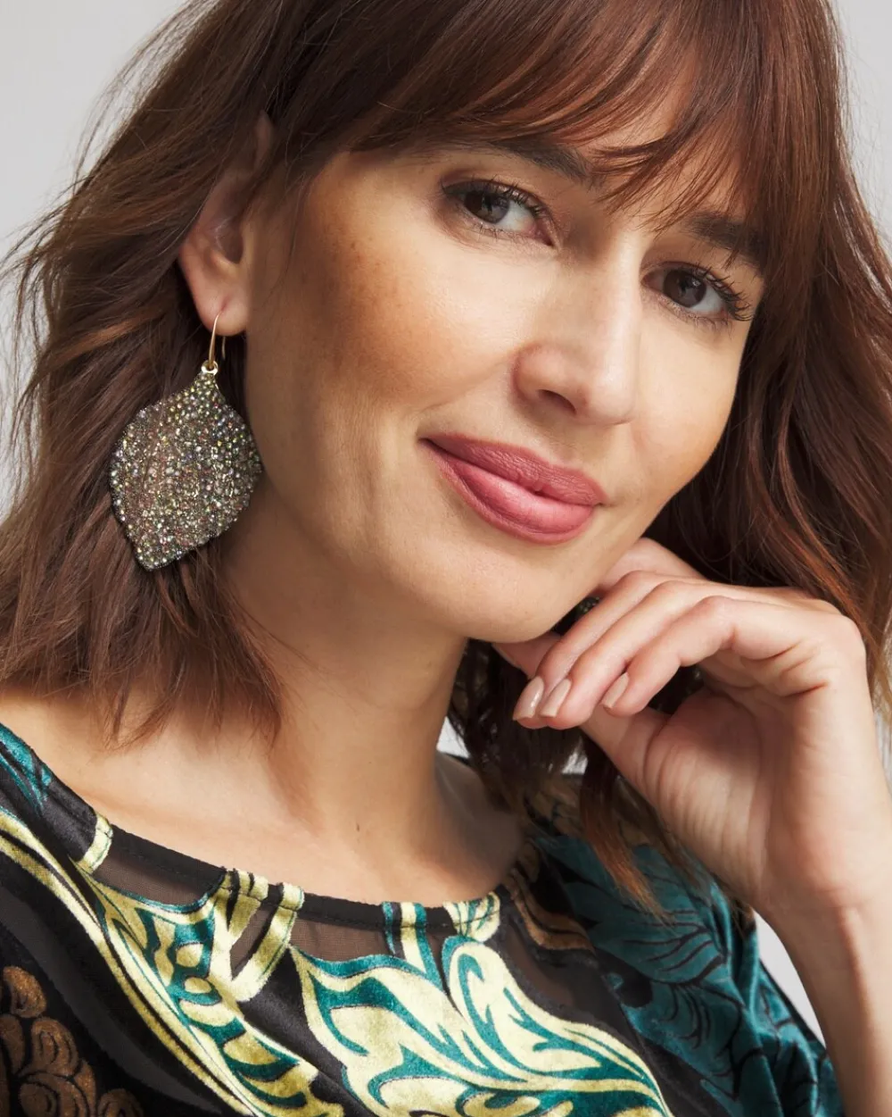 New No Droop™ Pavé Leaf Drop Earrings Earrings