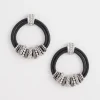 Outlet No Droop™Leather Silver Tone Earrings Earrings
