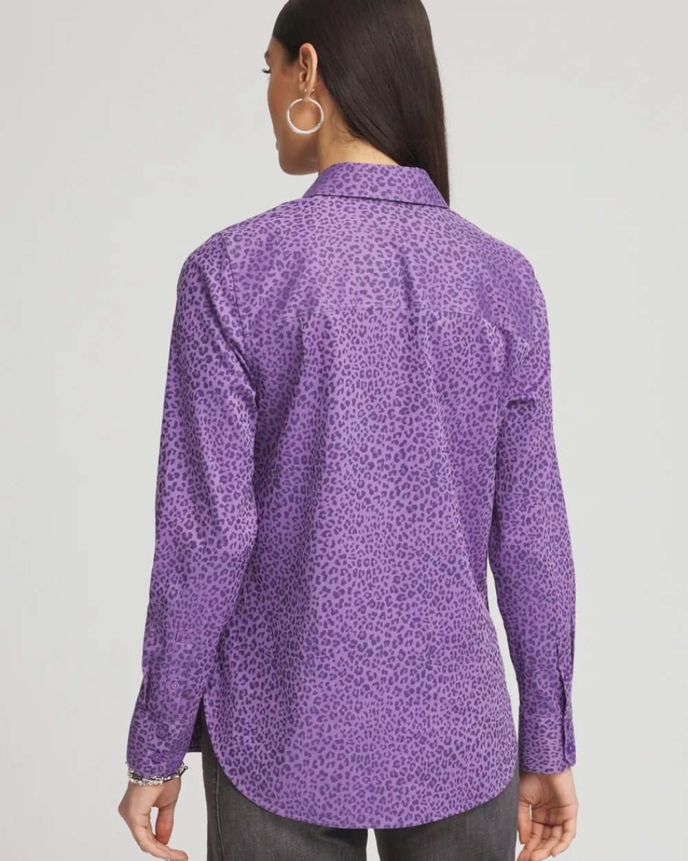 Hot No Iron™ Animal Print Jacquard Shirt Tops