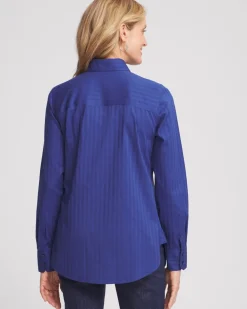 Shop No Iron™ Cool Stripe Jacquard Shirt Tops