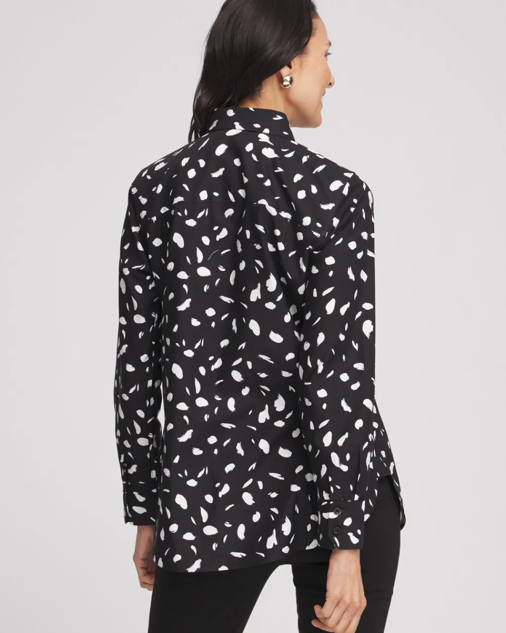 Fashion No Iron™ Dot Print Shirt Tops | Blouses & Shirts