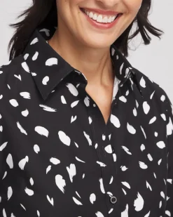 Fashion No Iron™ Dot Print Shirt Tops | Blouses & Shirts